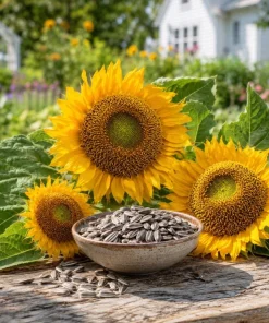 Mongolian Sunflower Live Plant – Helianthus annuus – 3-5 Inches Tall – 4 Inch Pot – Outdoor Garden - Image 1