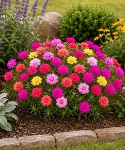Moss Rose Live Plants, 2 Pack, 3-5 Inch Tall, Random Color Blooms, Ground Cover - Image 7
