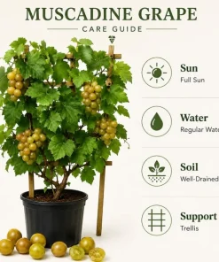 Muscadine Grape Vine Live Plant - Sweet Grape, 20-22 Inch Tall in 1 Gallon Pot, Outdoor - Image 3