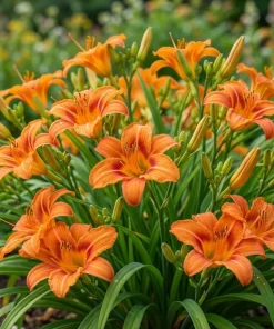 Orange Daylily Bulbs - 3 Pack Hemerocallis Hardy Perennial for Outdoor Garden - Image 2