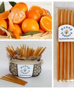 Orange Honey Sticks 5-Pack - Natural Flavored Honey Snack Straws, Kosher Certified - Image 1