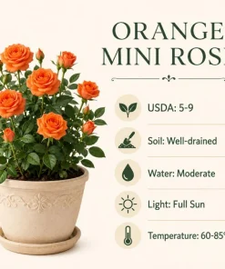 Orange Mini Rose Live Plant 4-6 Inch Tall - Miniature Rose Bush for Indoor & Outdoor - Image 7