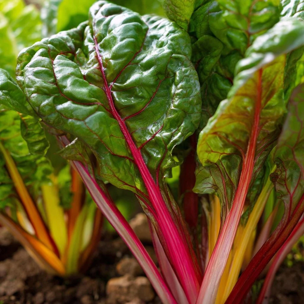 Organic Rainbow Swiss Chard Seeds - 50 Seed Pack | Vibrant Multicolored Stems - Image 2