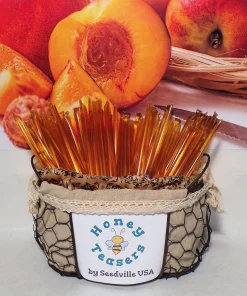 Peach Honey Snack Sticks - 5 Pack Natural Honeystix Straws, 1 Teaspoon Each - Image 3