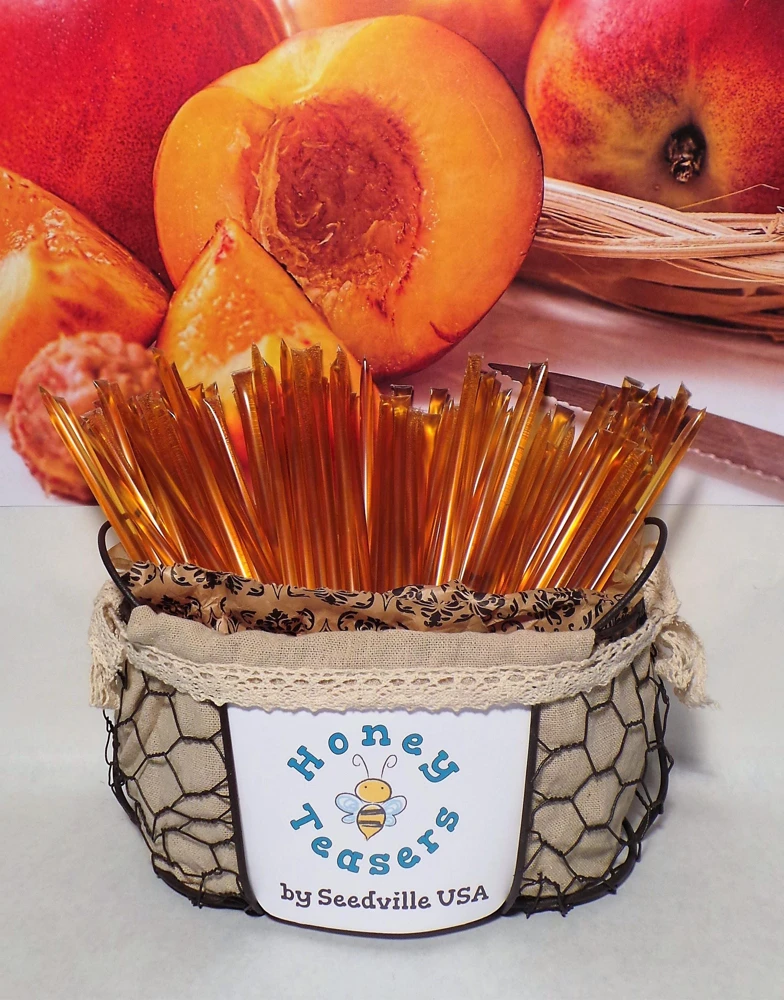 Peach Honey Snack Sticks - 5 Pack Natural Honeystix Straws, 1 Teaspoon Each - Image 3