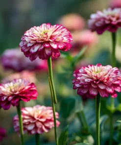Peppermint Stick Zinnia Seeds - 25 Seed Mix, Heirloom Vibrant Red & White Blooms for Outdoor Gardens - Image 2