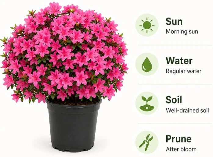 Pink Azalea Live Plant - Rhododendron Shrub, 10-12 Inch, 1 Gallon Pot, Outdoor - Image 5