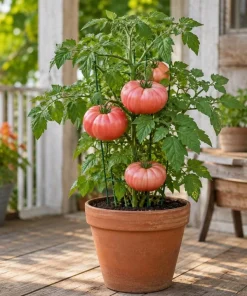 Pink Brandywine Tomato Live Plants - Set of 2 Heirloom Seedlings, 4-6 Inch Tall - Image 3
