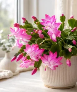 Pink Christmas Cactus Live Plant – 4-6 Inch Tall Holiday Houseplant, 2 Per Pot - Image 3