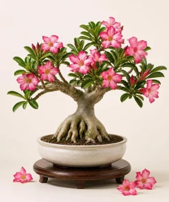 Pink Desert Rose Live Plant - Adenium Succulent, 4-6 Inch Tall, Indoor/Outdoor - Image 1