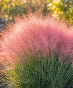 Pink Muhly Grass Live Plant 4-6 Inch Tall – Ornamental Perennial Grass for Landscaping - Image 1