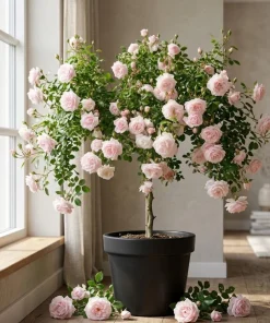 Pink New Dawn Rose Live Plant - Climbing Rose Bush, 4-6 Inch Tall, Outdoor - Image 1