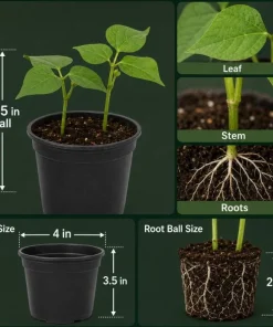 Pinto Bean Live Plants - 2 Per Pot, 3-5 In Tall, Heirloom Vegetable Starter - Image 4