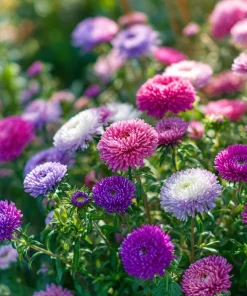 Powder Puff China Aster Seeds Mix - 200 Heirloom Seeds for Gardens & Cut Flowers - Image 4