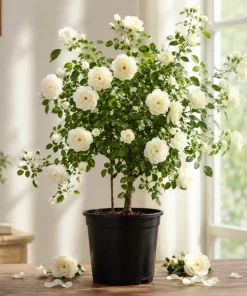 Prosperity White Climbing Rose Live Plant – Elegant White Climber 4-6 Inch Tall Outdoor - Image 1