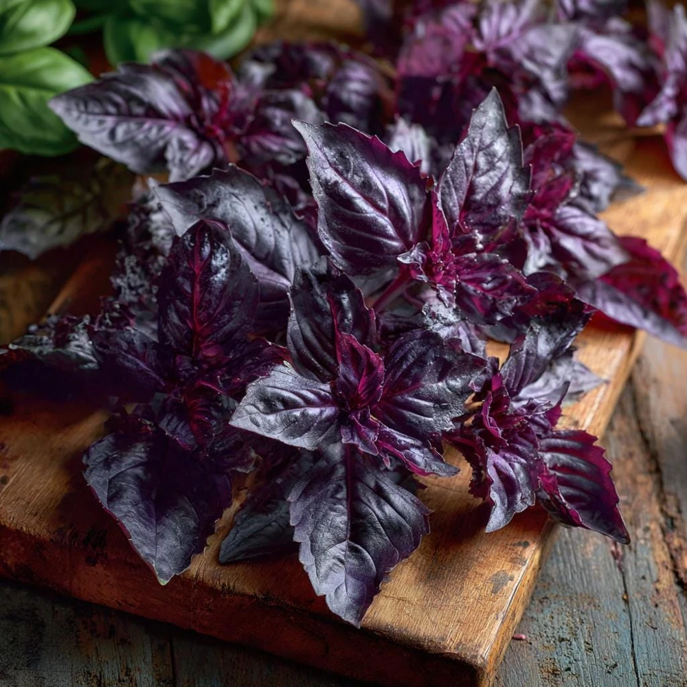 Purple Ruffles Basil Seeds - 150 Heirloom Aromatic Herb Seeds - Image 1