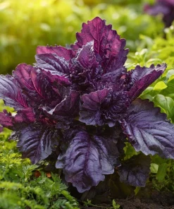 Purple Ruffles Basil Seeds - 150 Heirloom Aromatic Herb Seeds - Image 2