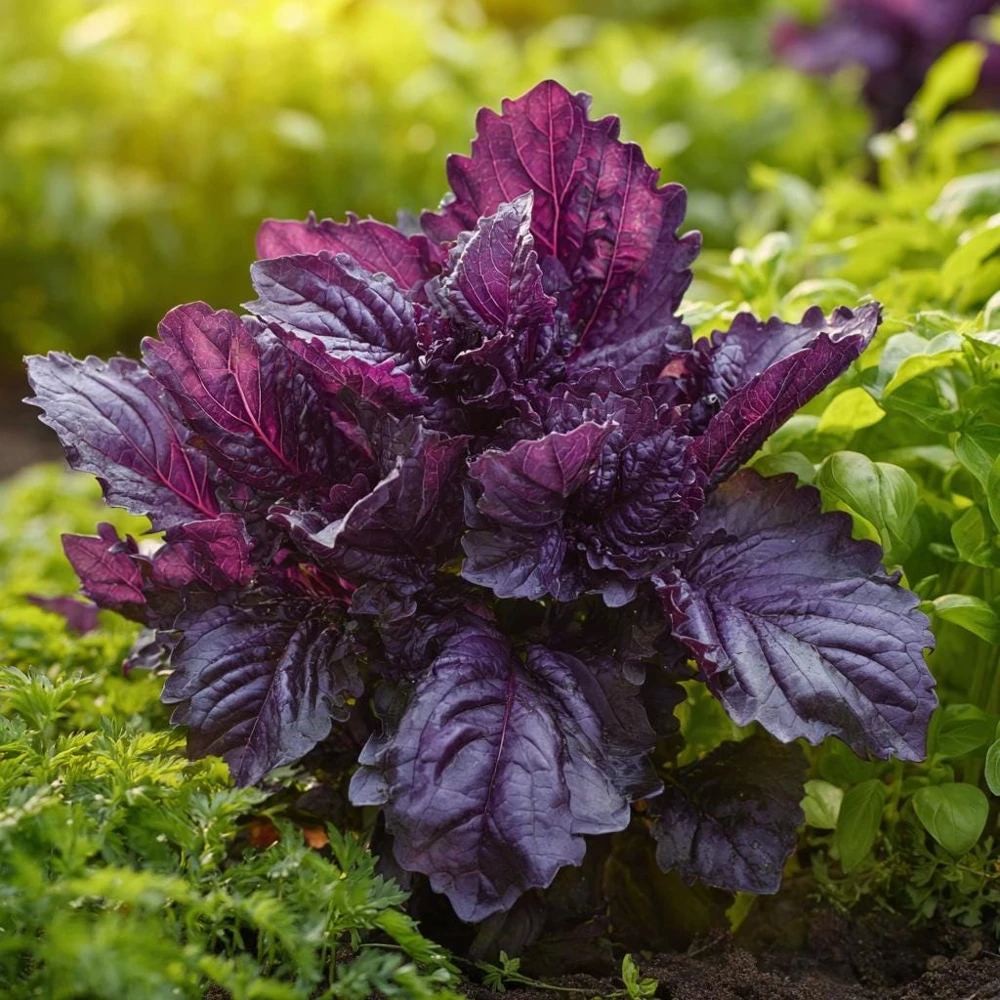 Purple Ruffles Basil Seeds - 150 Heirloom Aromatic Herb Seeds - Image 2