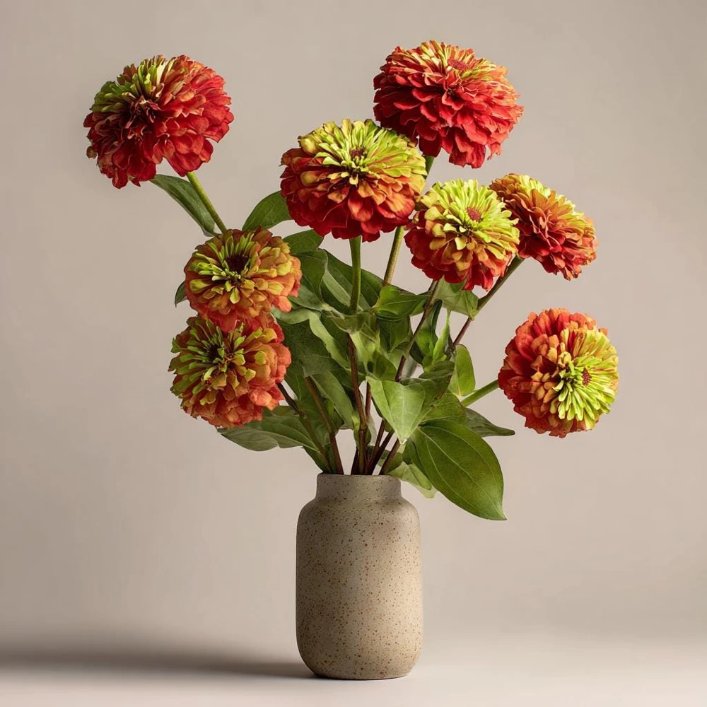 Queen Red Lime Zinnia Seeds - 10 Pack | Zinnia Elegans Blooms for Garden - Image 2