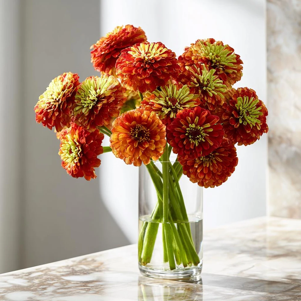 Queen Red Lime Zinnia Seeds - 10 Pack | Zinnia Elegans Blooms for Garden - Image 5