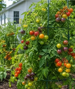 Rainbow Cherry Tomato Live Plant 3-5 Inch Tall in 4 Inch Pot - Edible Vegetable - Image 1