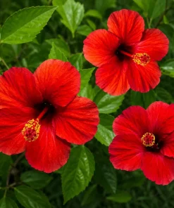 Red Hibiscus Live Plant, Hardy Tropical Shrub, 4-8 Inch Tall - Image 4