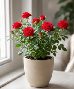 Red Mini Rose Live Plant 4-6 Inch Tall - Miniature Rose Bush for Indoor & Outdoor - Image 6