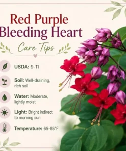 Red Purple Bleeding Heart Vine Live Plant – 4-6 Inch Starter Plant – Tropical Flowering Vine - Image 5