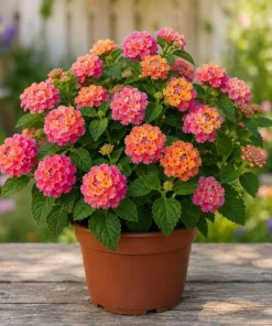 Rose Lantana Live Plant – Fragrant Pink Flowers Perennial – 4-6 Inch Tall - Image 1