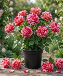 Scentimental Stripe Rose Plant Live Bush – 4-6" Tall – Fragrant Flowers - Image 1
