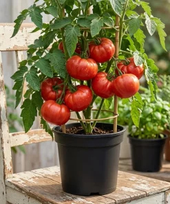 Set of 2 Beefsteak Tomato Live Plants - 3-5 Inch Tall in 4 Inch Pots - Image 1