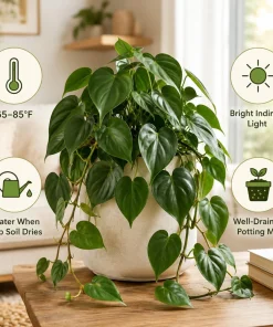 Set of 2 Heartleaf Philodendron Live Plants, 5-8 Inches Tall in 4 Inch Pots - Image 2