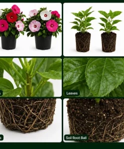 Set of 2 Hibiscus Luna Mix Live Plants, 4-6 Inches Tall, Colorful Flowering Perennials - Image 5