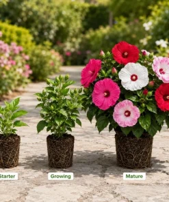Set of 2 Hibiscus Luna Mix Live Plants, 4-6 Inches Tall, Colorful Flowering Perennials - Image 7