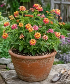 Set of 2 Lantana Live Plants, Pink Yellow Flowering Outdoor Shrub, 4-7 Inches - Image 2