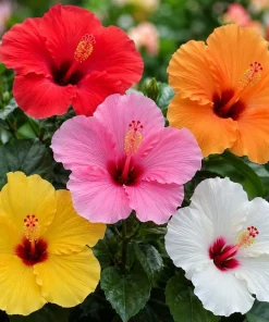 Set of 2 Mixed Hardy Hibiscus Live Plants, 4-7 Inches Tall, Perennial Flowering Shrubs, Outdoor Gardens - Image 3