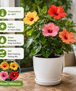 Set of 2 Mixed Hardy Hibiscus Live Plants, 4-7 Inches Tall, Perennial Flowering Shrubs, Outdoor Gardens - Image 5
