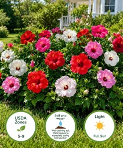 Set of 2 Mixed Hibiscus Live Plants, Hardy Tropical Shrub, 4-8 Inch Tall - Image 4