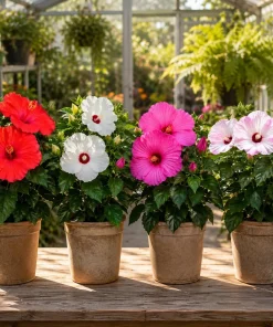 Set of 2 Mixed Hibiscus Live Plants, Hardy Tropical Shrub, 4-8 Inch Tall - Image 5