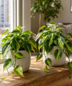 Set of 2 Philodendron Brasil Live Plants – Trailing Houseplant – Variegated Foliage - Image 2