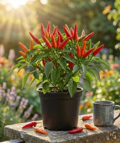 Set of 2 Tabasco Pepper Live Plants, Hot Chili Vegetable, 4-6 Inch Tall, Outdoor - Image 1