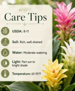 Set of 3 Curcuma Ginger Mix Live Plants, 4-6 Inches Tall, Tropical, Indoor/Outdoor - Image 3