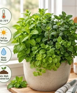 Set of 3 Mint Live Plants - Fragrant Culinary Herb Starter Plants for Garden & Patio, 4-7 Inch Tall - Image 3