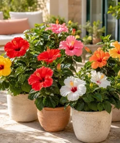 Set of 3 Mixed Hardy Hibiscus Live Plants – 4-7 Inches Tall Rooted Flowering Shrubs - Image 6