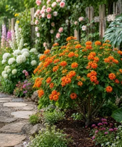 Set of 4 Bright Orange Lantana Live Plants, 4-7 Inches Tall, Trailing, Outdoor - Image 4