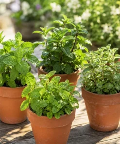 Set of 4 Mint Live Plants, Fragrant Culinary Herb Starter Plants, 4-7 Inch Tall, Indoor/Outdoor - Image 3