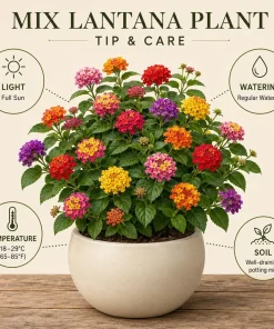 Set of 4 Mixed Lantana Live Plants, 4-7 Inch Flowering Outdoor Starter Shrubs - Image 3
