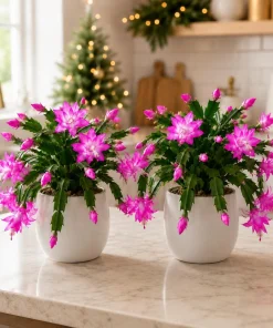 Set of 4 Pink Christmas Cactus Live Plants - 4-8 Inch Tall, No Pot - Image 3