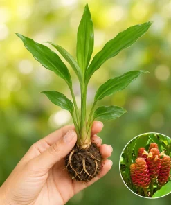 Shampoo Ginger Live Plant – Zingiber Zerumbet – Red Ginger Lily – 4-8 Inch Tall - Image 2