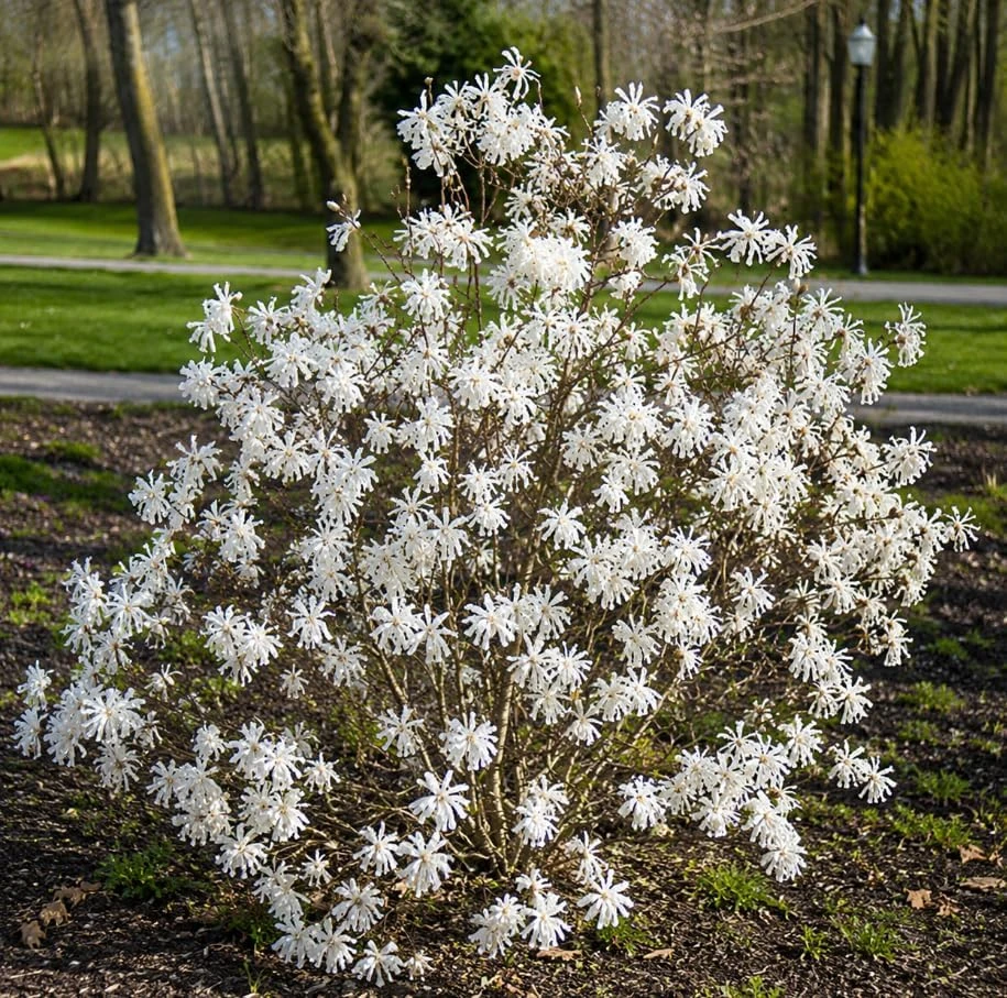Star Magnolia Shrub Tree Live Plant – Fragrant White Lily Magnolia – Deciduous Outdoor Shrub – Potted 6-12 inches Tall - Image 1